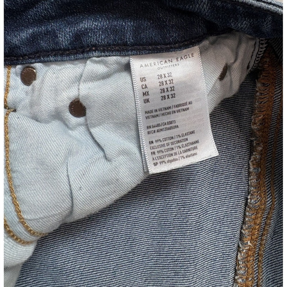 American Eagle Men's Distressed Slim Jeans 28x32 Actual 28x27.5 Mid Rise & Rippe - Picture 7 of 12